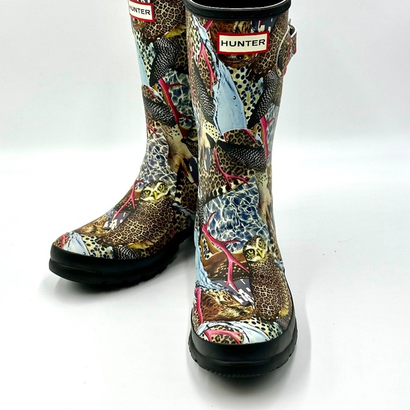 Hunter Multicolor Animal Print Winter & Rain Boots